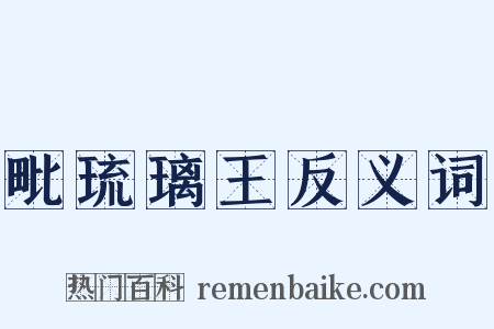 毗琉璃王反义词是什么意思的图片